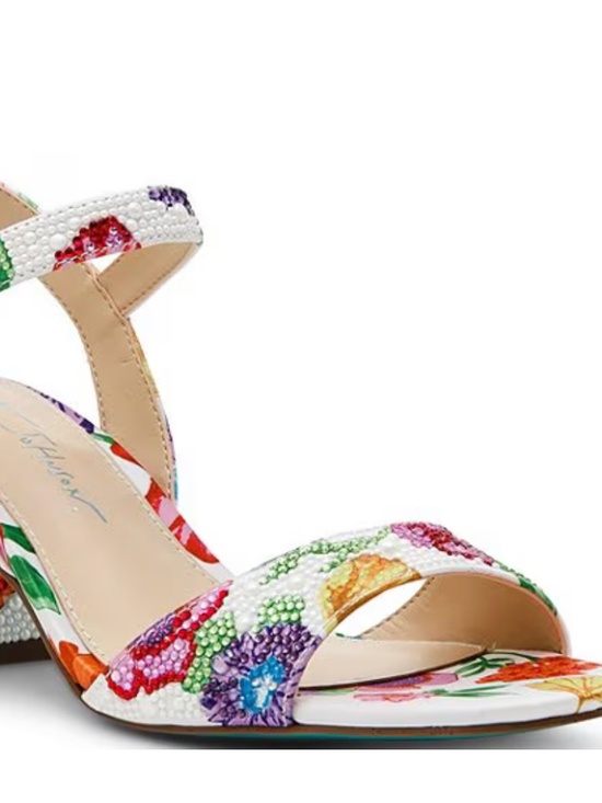 Betsey Johnson Shoes - Sparkle Floral White Open Toe Sandal